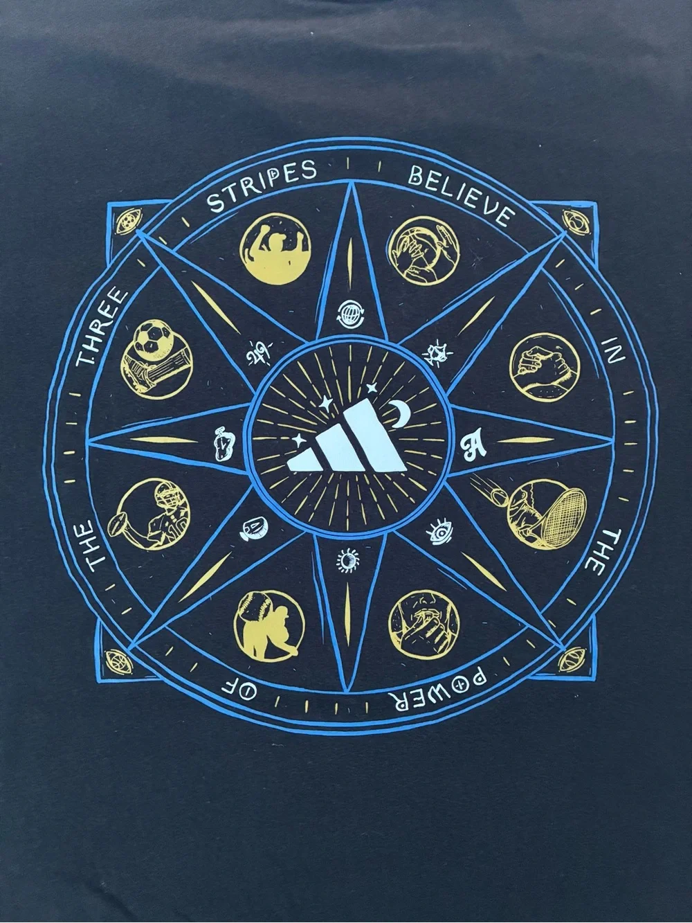 adidas Black Pocket Crew Tee with Small Multicolor Logo
